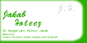 jakab holecz business card
